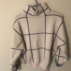 Grid Turtleneck Sweater